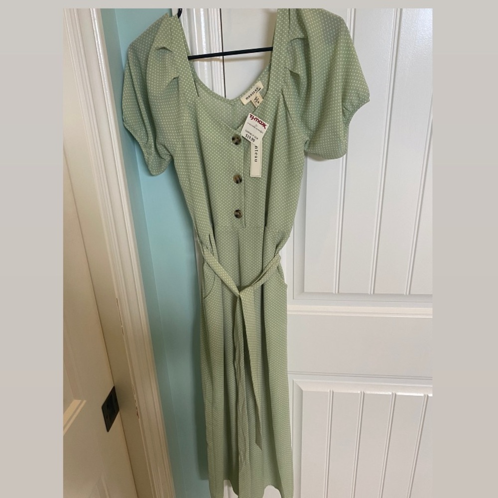 Size S- green Polkadot jumpsuit NWT